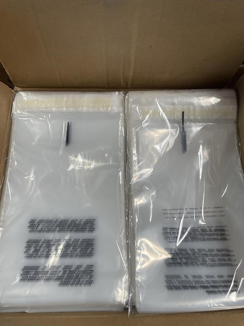 ProLine Packaging ProLine Industrial - 6" X 9" Self Seal Clear Poly Bags with Suffocation Warning for Packaging, Shipping & FBA - Permanent Adhesive (500) - Image 1